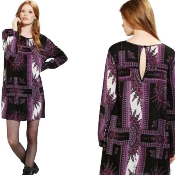 MINKPINK X Urban Outfitters Day Tripper Tunic/Dress - Raspberry/Black - L - Picture 1 of 10